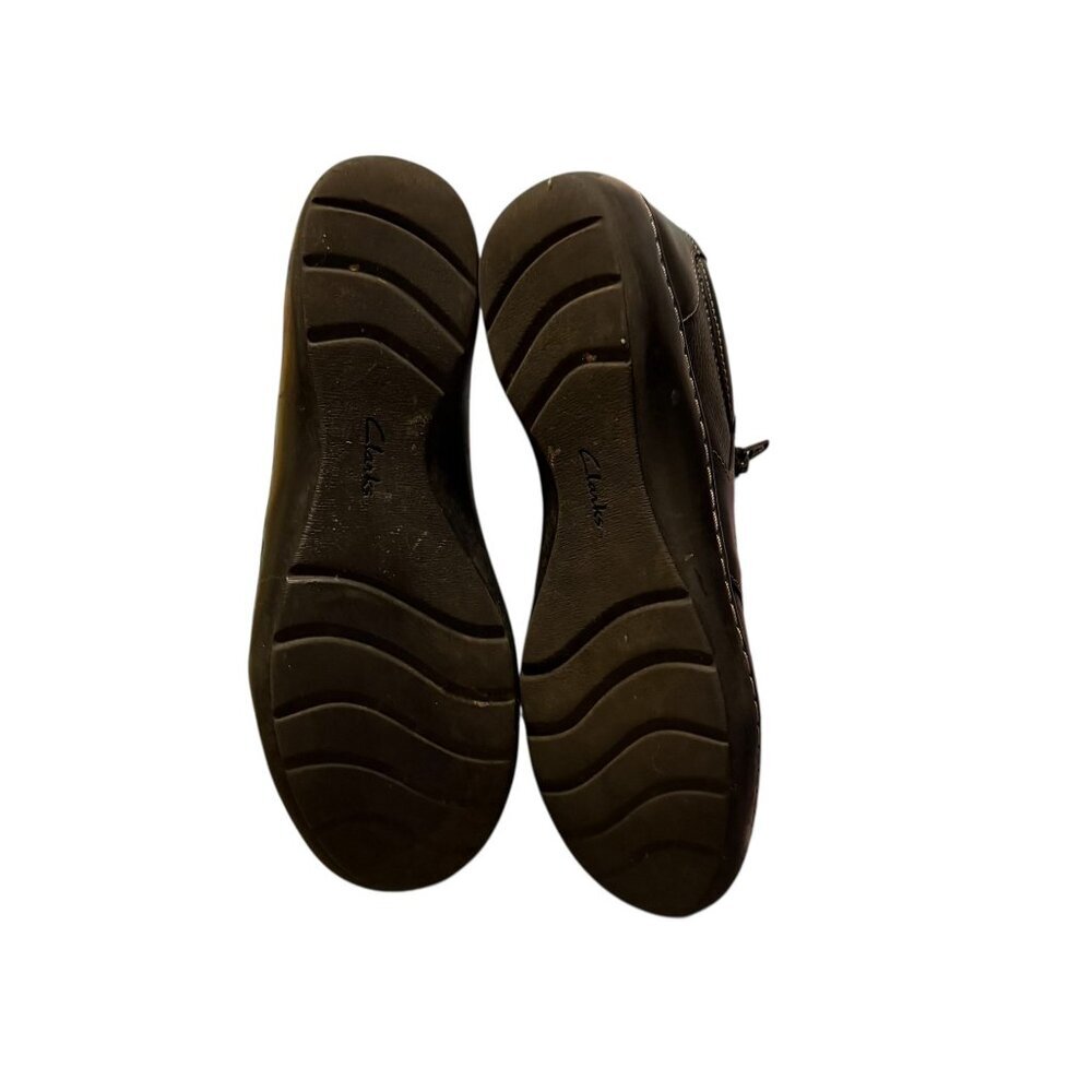 Clarks Womens Black Leather Cora Giny Loafers Slip on Shoes Zipper size 8 - Picture 7 of 7
